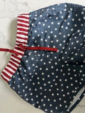 Kids Star Print Swim Trunks - Navy & Red